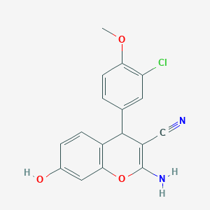 2-amino-4-(3-chloro-4-methoxyphenyl)-7-hydroxy-4H-chromene-3-carbonitrile