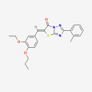 molecular formula C23H23N3O3S B11594918 (5Z)-5-(3-ethoxy-4-propoxybenzylidene)-2-(2-methylphenyl)[1,3]thiazolo[3,2-b][1,2,4]triazol-6(5H)-one 