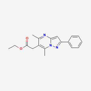 molecular formula C18H19N3O2 B11594928 Ethyl (5,7-dimethyl-2-phenylpyrazolo[1,5-a]pyrimidin-6-yl)acetate 