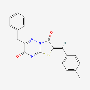 molecular formula C20H15N3O2S B11594929 (2Z)-6-benzyl-2-(4-methylbenzylidene)-7H-[1,3]thiazolo[3,2-b][1,2,4]triazine-3,7(2H)-dione 