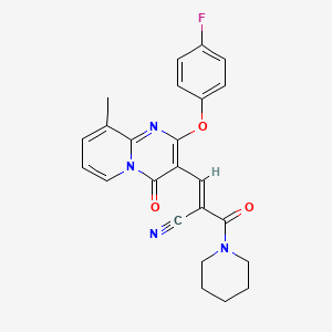 (2E)-3-[2-(4-fluorophenoxy)-9-methyl-4-oxo-4H-pyrido[1,2-a]pyrimidin-3-yl]-2-(piperidin-1-ylcarbonyl)prop-2-enenitrile