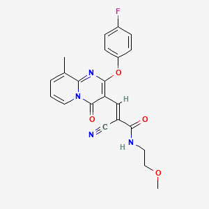 (2E)-2-cyano-3-[2-(4-fluorophenoxy)-9-methyl-4-oxo-4H-pyrido[1,2-a]pyrimidin-3-yl]-N-(2-methoxyethyl)prop-2-enamide