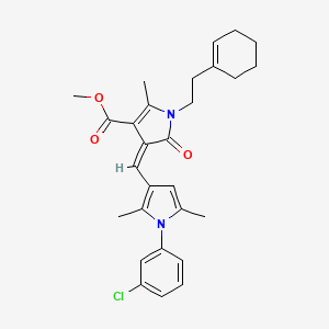 methyl (4Z)-4-{[1-(3-chlorophenyl)-2,5-dimethyl-1H-pyrrol-3-yl]methylidene}-1-[2-(cyclohex-1-en-1-yl)ethyl]-2-methyl-5-oxo-4,5-dihydro-1H-pyrrole-3-carboxylate