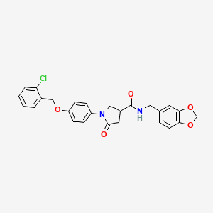 N-(1,3-benzodioxol-5-ylmethyl)-1-{4-[(2-chlorobenzyl)oxy]phenyl}-5-oxopyrrolidine-3-carboxamide