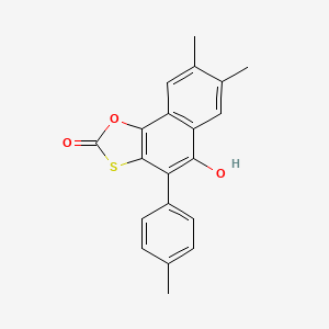 molecular formula C20H16O3S B11595028 5-Hydroxy-7,8-dimethyl-4-(4-methylphenyl)naphtho[2,1-d][1,3]oxathiol-2-one 