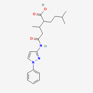 molecular formula C20H27N3O3 B11595030 5-Methyl-2-[4-oxo-4-[(1-phenylpyrazol-3-yl)amino]butan-2-yl]hexanoic acid CAS No. 312312-21-3