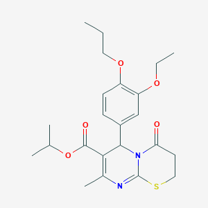 isopropyl 6-(3-ethoxy-4-propoxyphenyl)-8-methyl-4-oxo-3,4-dihydro-2H,6H-pyrimido[2,1-b][1,3]thiazine-7-carboxylate