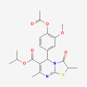 propan-2-yl 5-[4-(acetyloxy)-3-methoxyphenyl]-2,7-dimethyl-3-oxo-2,3-dihydro-5H-[1,3]thiazolo[3,2-a]pyrimidine-6-carboxylate