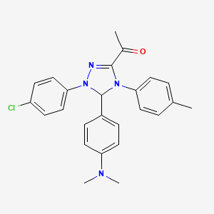 molecular formula C25H25ClN4O B11595080 1-[1-(4-chlorophenyl)-5-[4-(dimethylamino)phenyl]-4-(4-methylphenyl)-4,5-dihydro-1H-1,2,4-triazol-3-yl]ethanone 