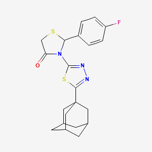 molecular formula C21H22FN3OS2 B11595104 3-[5-(1-Adamantyl)-1,3,4-thiadiazol-2-yl]-2-(4-fluorophenyl)-1,3-thiazolidin-4-one 