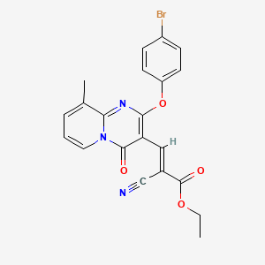 ethyl (2E)-3-[2-(4-bromophenoxy)-9-methyl-4-oxo-4H-pyrido[1,2-a]pyrimidin-3-yl]-2-cyanoprop-2-enoate