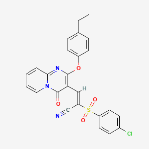 (2E)-2-[(4-chlorophenyl)sulfonyl]-3-[2-(4-ethylphenoxy)-4-oxo-4H-pyrido[1,2-a]pyrimidin-3-yl]prop-2-enenitrile