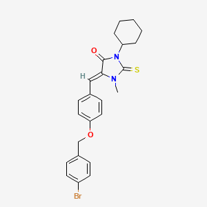 (5Z)-5-{4-[(4-bromobenzyl)oxy]benzylidene}-3-cyclohexyl-1-methyl-2-thioxoimidazolidin-4-one