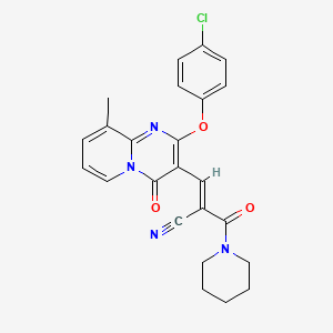 (2E)-3-[2-(4-chlorophenoxy)-9-methyl-4-oxo-4H-pyrido[1,2-a]pyrimidin-3-yl]-2-(piperidin-1-ylcarbonyl)prop-2-enenitrile