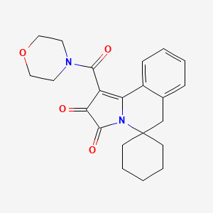 molecular formula C22H24N2O4 B11595141 1'-(morpholin-4-ylcarbonyl)-3'H-spiro[cyclohexane-1,5'-pyrrolo[2,1-a]isoquinoline]-2',3'(6'H)-dione 