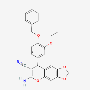 6-amino-8-[4-(benzyloxy)-3-ethoxyphenyl]-8H-[1,3]dioxolo[4,5-g]chromene-7-carbonitrile