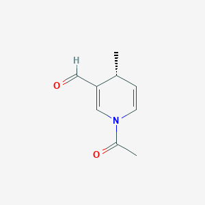 molecular formula C9H11NO2 B115952 (4R)-1-acetyl-4-methyl-4H-pyridine-3-carbaldehyde CAS No. 154819-41-7