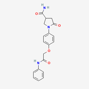 5-Oxo-1-(4-phenylcarbamoylmethoxy-phenyl)-pyrrolidine-3-carboxylic acid amide