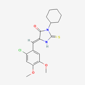 molecular formula C18H21ClN2O3S B11595210 (5Z)-5-[(2-chloro-4,5-dimethoxyphenyl)methylidene]-3-cyclohexyl-2-sulfanylideneimidazolidin-4-one 