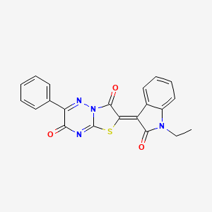 2-(1-Ethyl-2-oxoindolin-3-ylidene)-6-phenyl-2H-thiazolo[3,2-b][1,2,4]triazine-3,7-dione