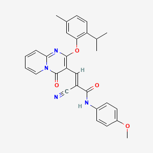 (2E)-2-cyano-N-(4-methoxyphenyl)-3-{2-[5-methyl-2-(propan-2-yl)phenoxy]-4-oxo-4H-pyrido[1,2-a]pyrimidin-3-yl}prop-2-enamide