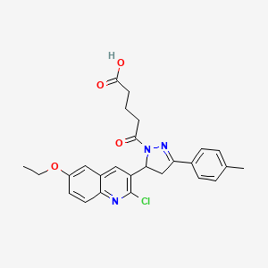 5-[5-(2-chloro-6-ethoxyquinolin-3-yl)-3-(4-methylphenyl)-4,5-dihydro-1H-pyrazol-1-yl]-5-oxopentanoic acid