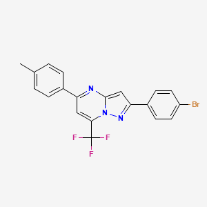 molecular formula C20H13BrF3N3 B11595297 2-(4-Bromophenyl)-5-(4-methylphenyl)-7-(trifluoromethyl)pyrazolo[1,5-a]pyrimidine 