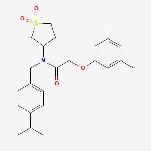 molecular formula C24H31NO4S B11595318 2-(3,5-dimethylphenoxy)-N-(1,1-dioxidotetrahydrothiophen-3-yl)-N-[4-(propan-2-yl)benzyl]acetamide 