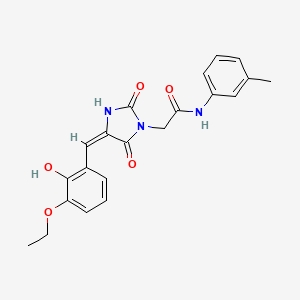 2-[(4E)-4-[(3-ethoxy-2-hydroxyphenyl)methylidene]-2,5-dioxoimidazolidin-1-yl]-N-(3-methylphenyl)acetamide