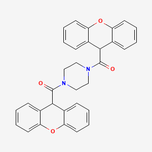 molecular formula C32H26N2O4 B11595353 1,4-Bis(9H-xanthene-9-carbonyl)piperazine 