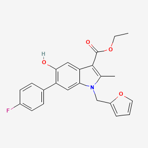 ethyl 6-(4-fluorophenyl)-1-(furan-2-ylmethyl)-5-hydroxy-2-methyl-1H-indole-3-carboxylate