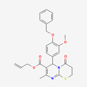 molecular formula C26H26N2O5S B11595364 allyl 6-[4-(benzyloxy)-3-methoxyphenyl]-8-methyl-4-oxo-3,4-dihydro-2H,6H-pyrimido[2,1-b][1,3]thiazine-7-carboxylate CAS No. 618411-63-5