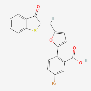 5-bromo-2-{5-[(Z)-(3-oxo-1-benzothiophen-2(3H)-ylidene)methyl]furan-2-yl}benzoic acid