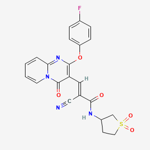 (2E)-2-cyano-N-(1,1-dioxidotetrahydrothiophen-3-yl)-3-[2-(4-fluorophenoxy)-4-oxo-4H-pyrido[1,2-a]pyrimidin-3-yl]prop-2-enamide