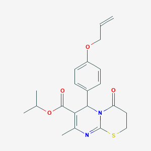 propan-2-yl 8-methyl-4-oxo-6-[4-(prop-2-en-1-yloxy)phenyl]-3,4-dihydro-2H,6H-pyrimido[2,1-b][1,3]thiazine-7-carboxylate