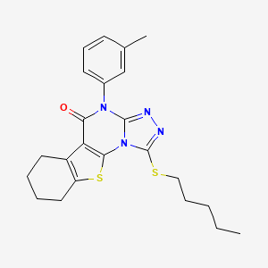 4-(3-methylphenyl)-1-(pentylsulfanyl)-6,7,8,9-tetrahydro[1]benzothieno[3,2-e][1,2,4]triazolo[4,3-a]pyrimidin-5(4H)-one