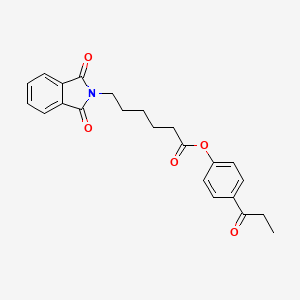 molecular formula C23H23NO5 B11595439 4-propanoylphenyl 6-(1,3-dioxo-1,3-dihydro-2H-isoindol-2-yl)hexanoate 