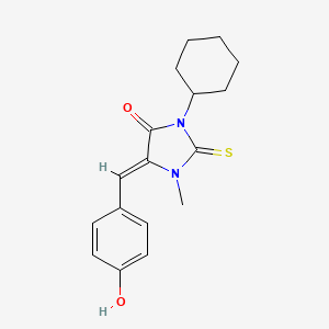 (5Z)-3-cyclohexyl-5-[(4-hydroxyphenyl)methylidene]-1-methyl-2-sulfanylideneimidazolidin-4-one