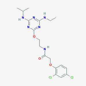 2-(2,4-dichlorophenoxy)-N-(2-{[4-(ethylamino)-6-(propan-2-ylamino)-1,3,5-triazin-2-yl]oxy}ethyl)acetamide