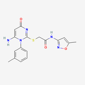 2-(6-Amino-4-oxo-1-m-tolyl-1,4-dihydro-pyrimidin-2-ylsulfanyl)-N-(5-methyl-isoxazol-3-yl)-acetamide