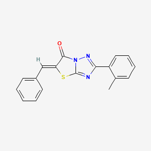 (5Z)-5-benzylidene-2-(2-methylphenyl)[1,3]thiazolo[3,2-b][1,2,4]triazol-6(5H)-one