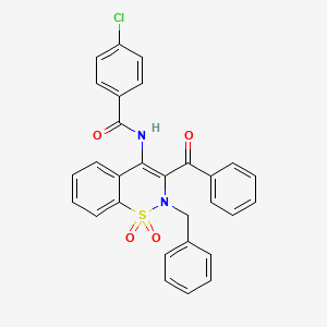 N-(3-benzoyl-2-benzyl-1,1-dioxido-2H-1,2-benzothiazin-4-yl)-4-chlorobenzamide