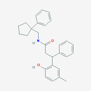 3-(2-hydroxy-5-methylphenyl)-3-phenyl-N-[(1-phenylcyclopentyl)methyl]propanamide