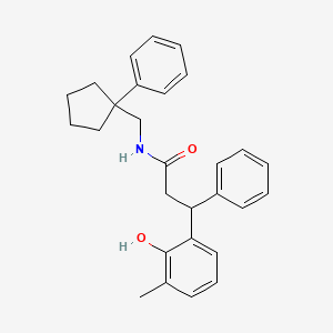 3-(2-hydroxy-3-methylphenyl)-3-phenyl-N-[(1-phenylcyclopentyl)methyl]propanamide