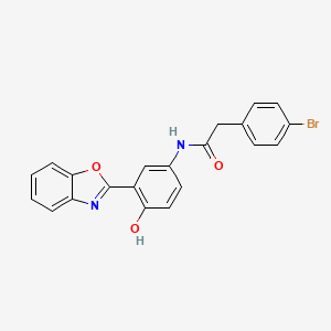 molecular formula C21H15BrN2O3 B11595533 N-[3-(1,3-benzoxazol-2-yl)-4-hydroxyphenyl]-2-(4-bromophenyl)acetamide 