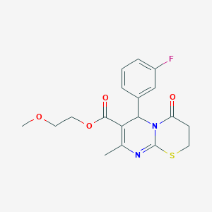 2-methoxyethyl 6-(3-fluorophenyl)-8-methyl-4-oxo-3,4-dihydro-2H,6H-pyrimido[2,1-b][1,3]thiazine-7-carboxylate