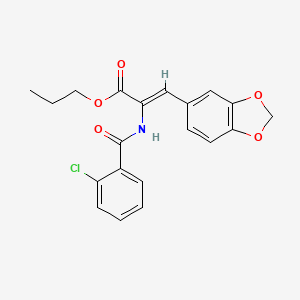 propyl (2Z)-3-(1,3-benzodioxol-5-yl)-2-{[(2-chlorophenyl)carbonyl]amino}prop-2-enoate