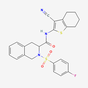 molecular formula C25H22FN3O3S2 B11595568 N-(3-cyano-4,5,6,7-tetrahydro-1-benzothiophen-2-yl)-2-[(4-fluorophenyl)sulfonyl]-1,2,3,4-tetrahydroisoquinoline-3-carboxamide 