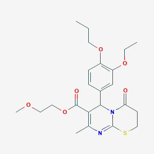 2-methoxyethyl 6-(3-ethoxy-4-propoxyphenyl)-8-methyl-4-oxo-3,4-dihydro-2H,6H-pyrimido[2,1-b][1,3]thiazine-7-carboxylate