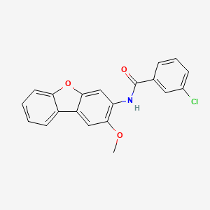 molecular formula C20H14ClNO3 B11595583 3-chloro-N-(2-methoxydibenzo[b,d]furan-3-yl)benzamide 